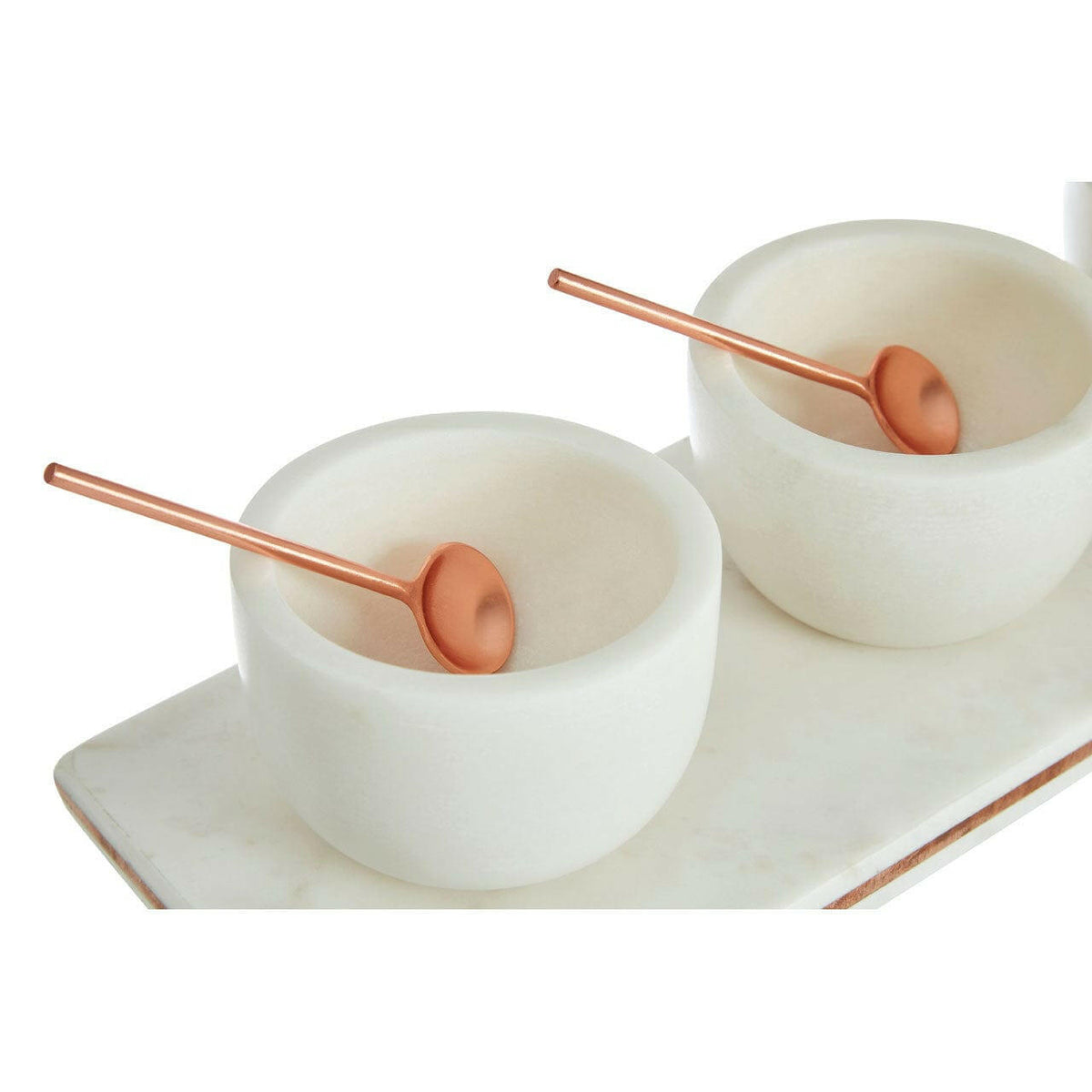 3 Pc Marble And Copper Inlay Serving Board Set.