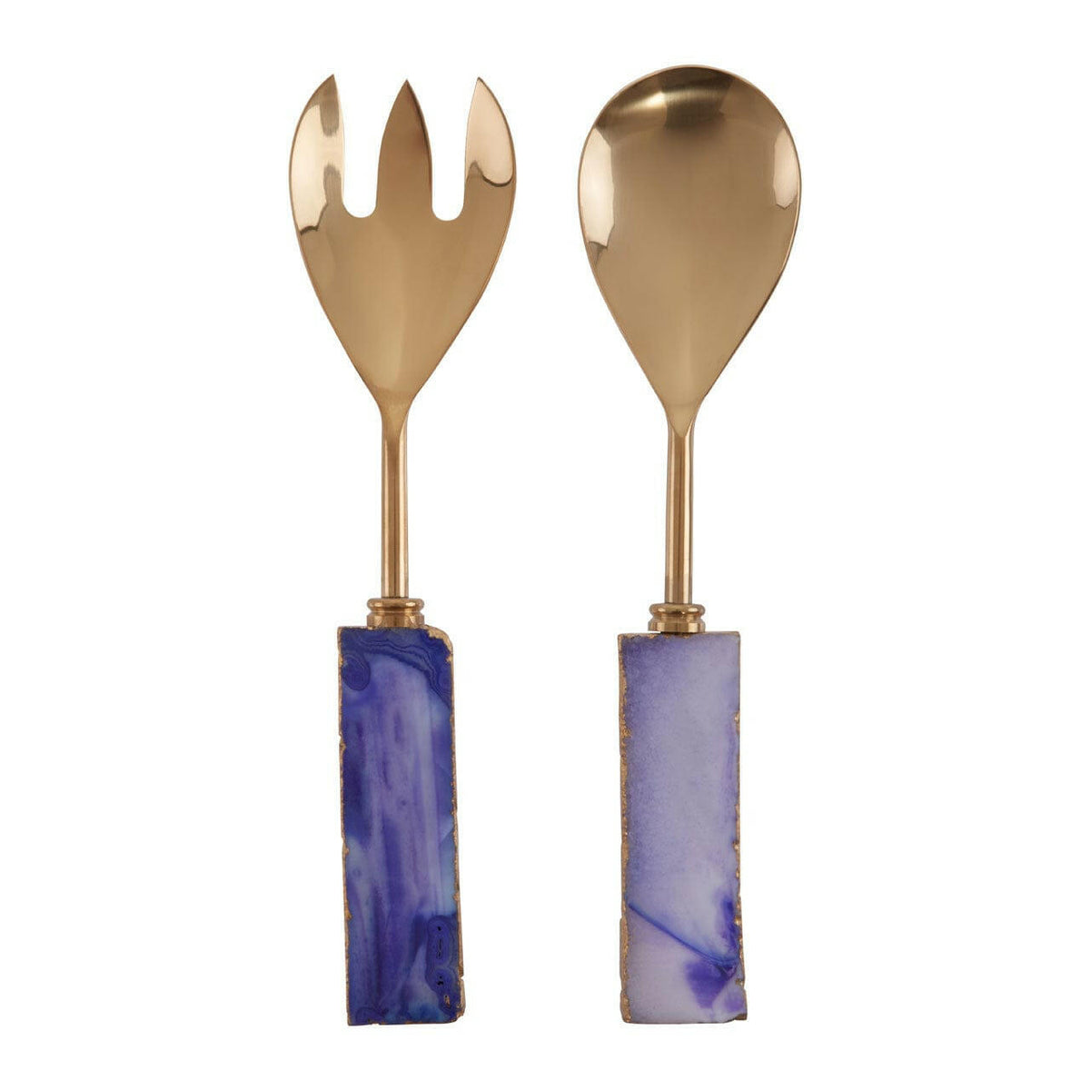 Agata Blue Warm Metallic Serving Set.
