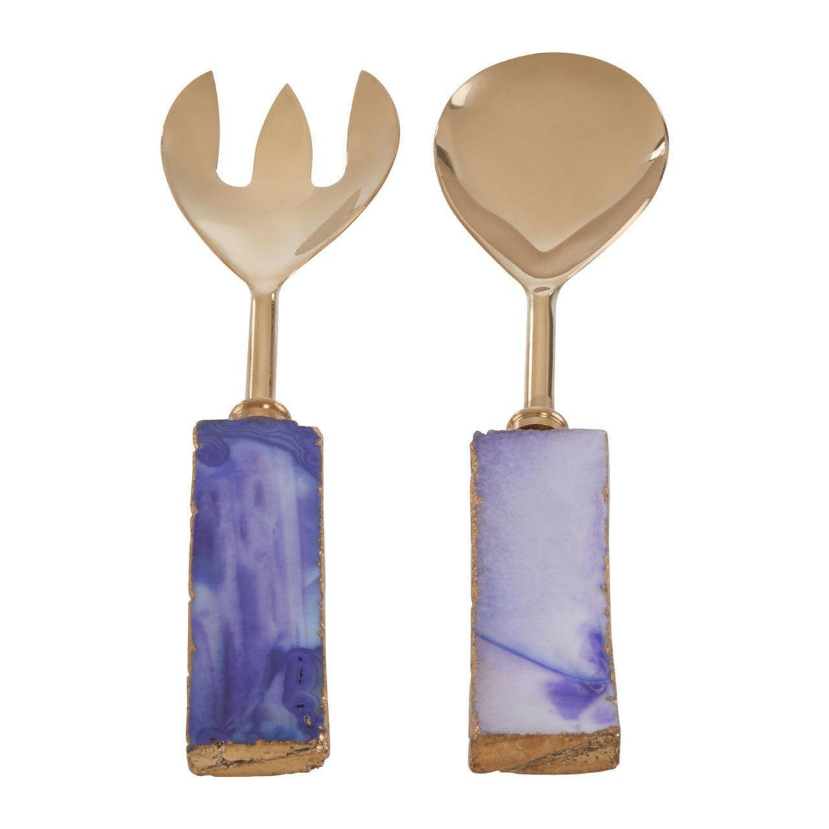Agata Blue Warm Metallic Serving Set.