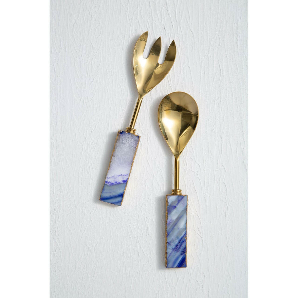 Agata Blue Warm Metallic Serving Set.
