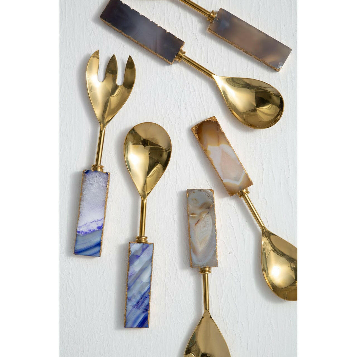 Agata Blue Warm Metallic Serving Set.