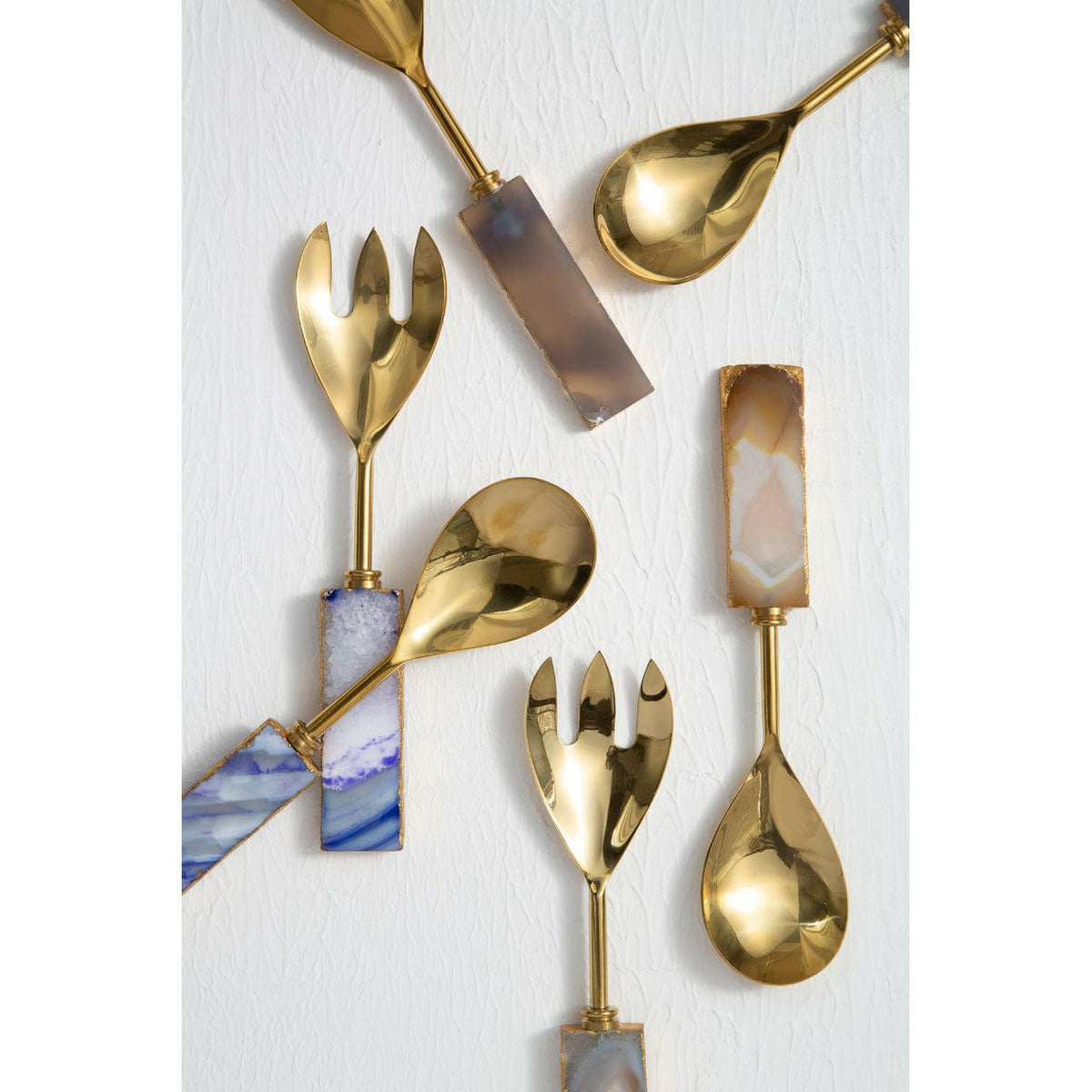 Agata Blue Warm Metallic Serving Set.