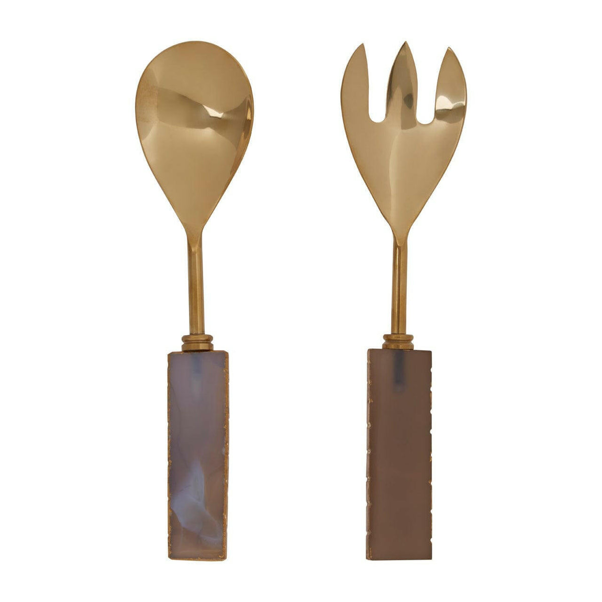 Agata Grey / Gold Serving Set.