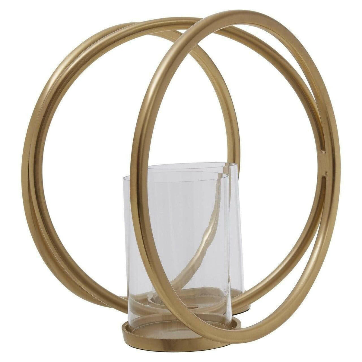 Aura Medium Gold Double Candle Holder.