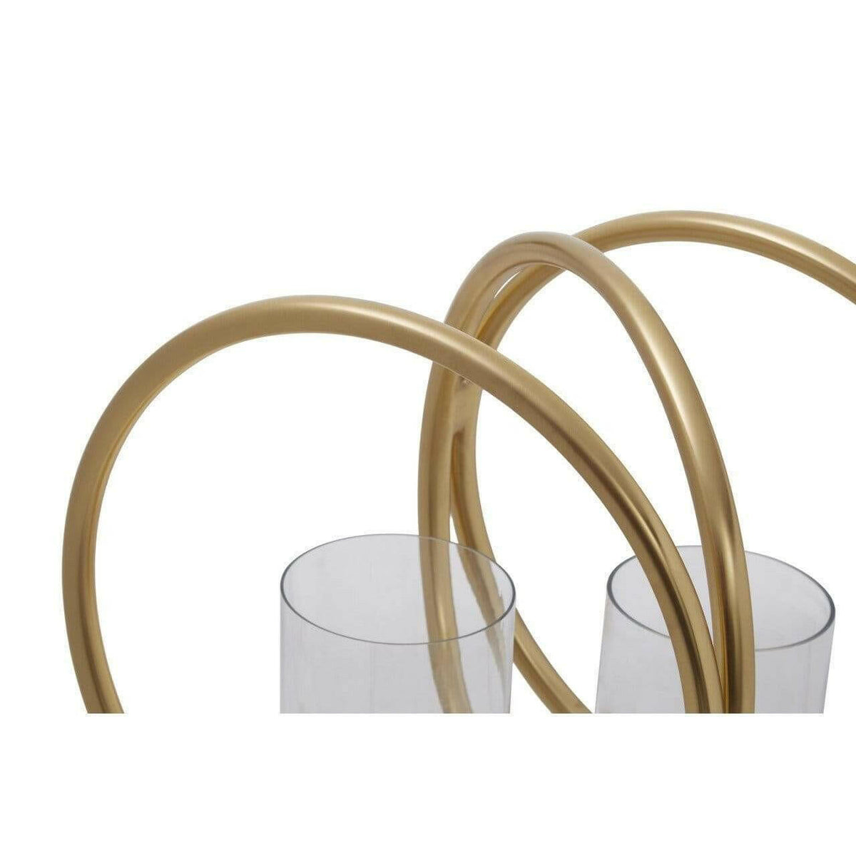 Aura Medium Gold Double Candle Holder.