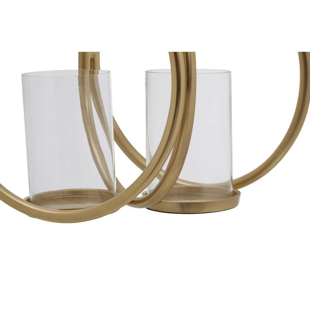 Aura Medium Gold Double Candle Holder.