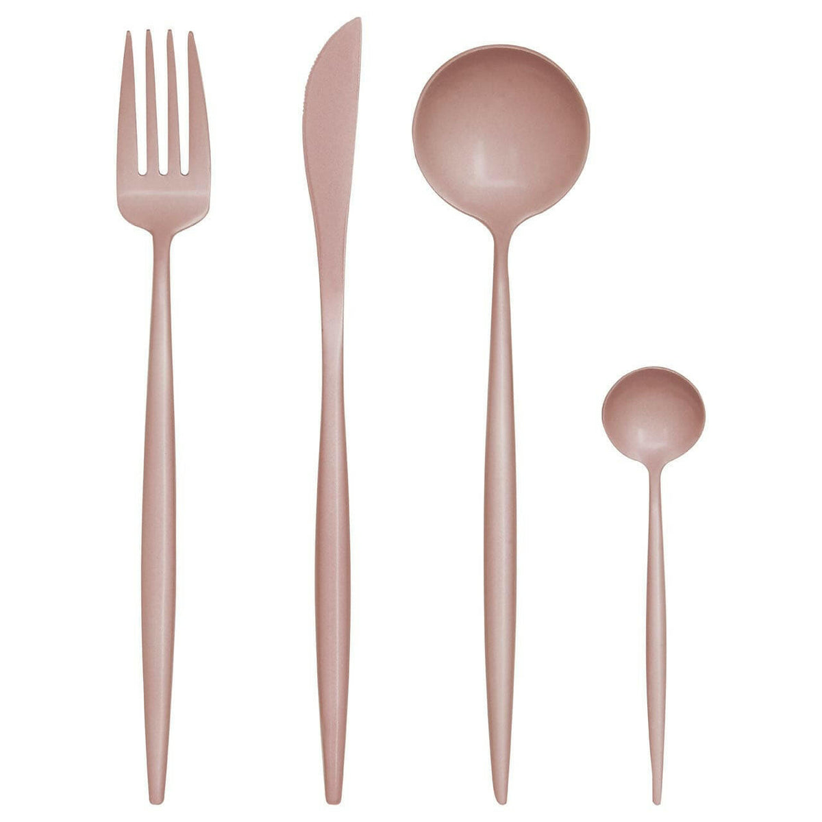 Avie 16 Pc Matte Pink Finish Cutlery Set.