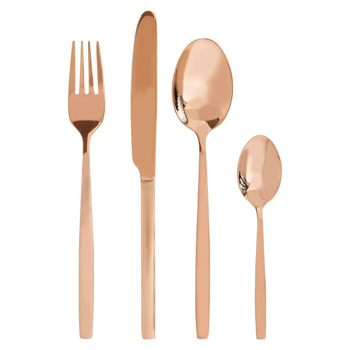 Avie 16 Pc Rose Gold Finish Cutlery Set.