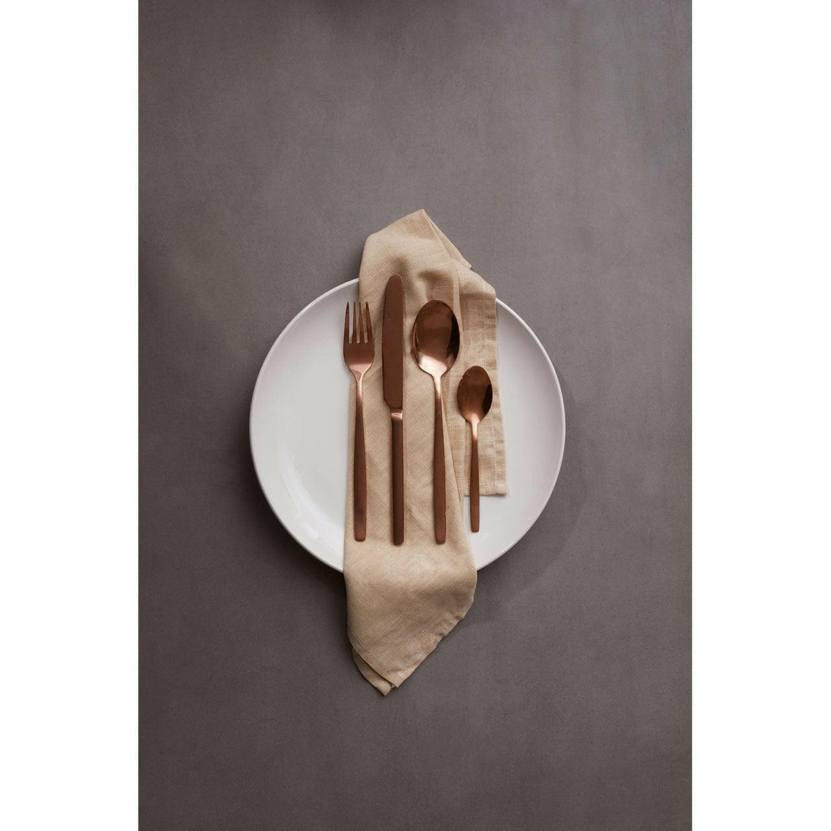 Avie 16 Pc Rose Gold Finish Cutlery Set.