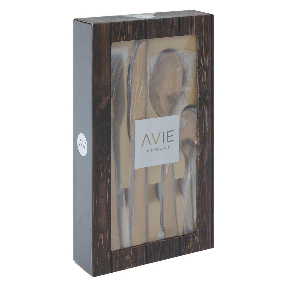 Avie Lustra 16Pc Rose Gold Cutlery Set.