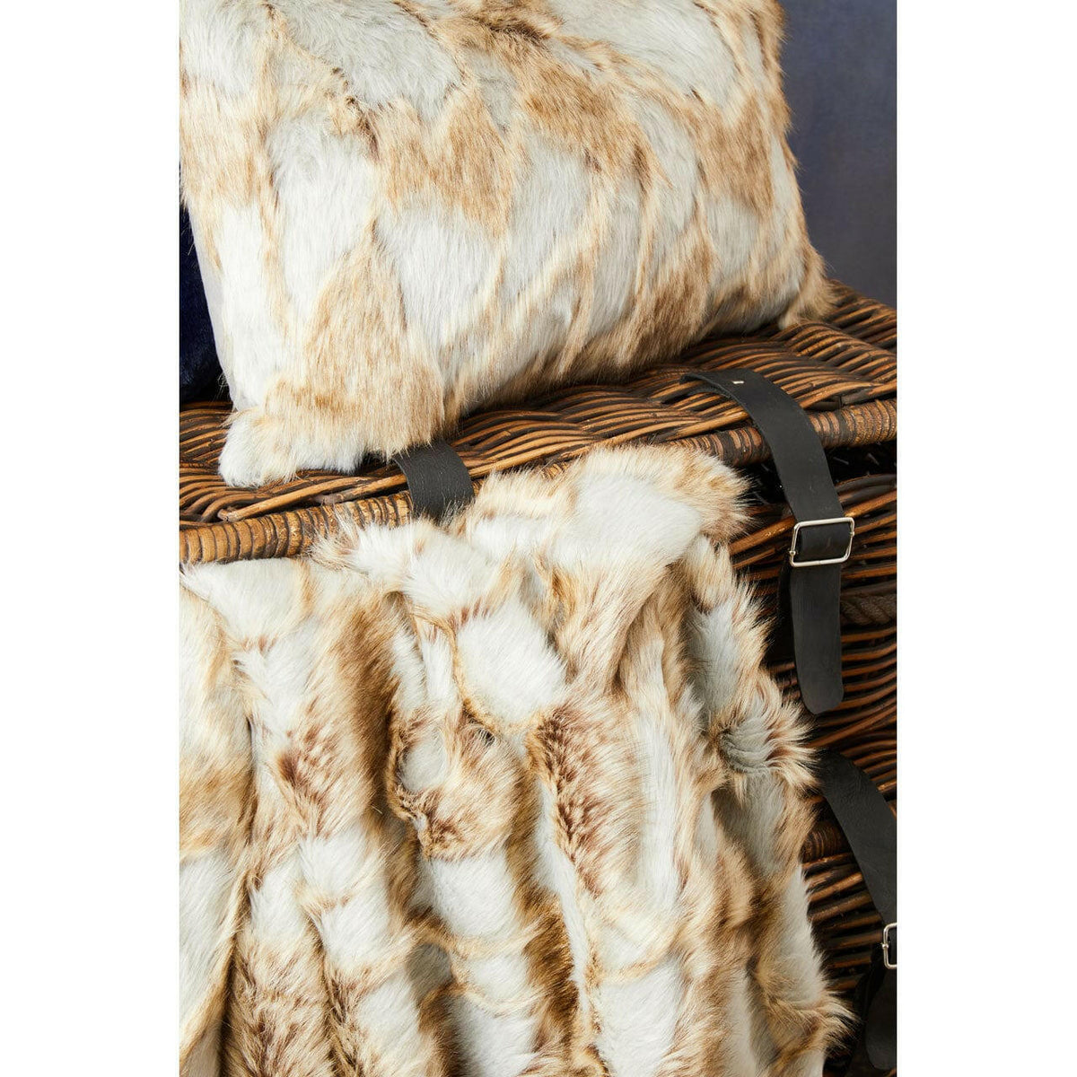 Bosie Lamina Grey And Natural Square Cushion.