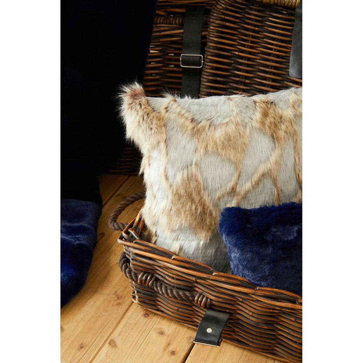 Bosie Lamina Grey And Natural Square Cushion.