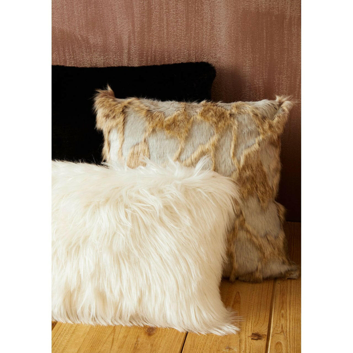 Bosie Lamina Grey And Natural Square Cushion.