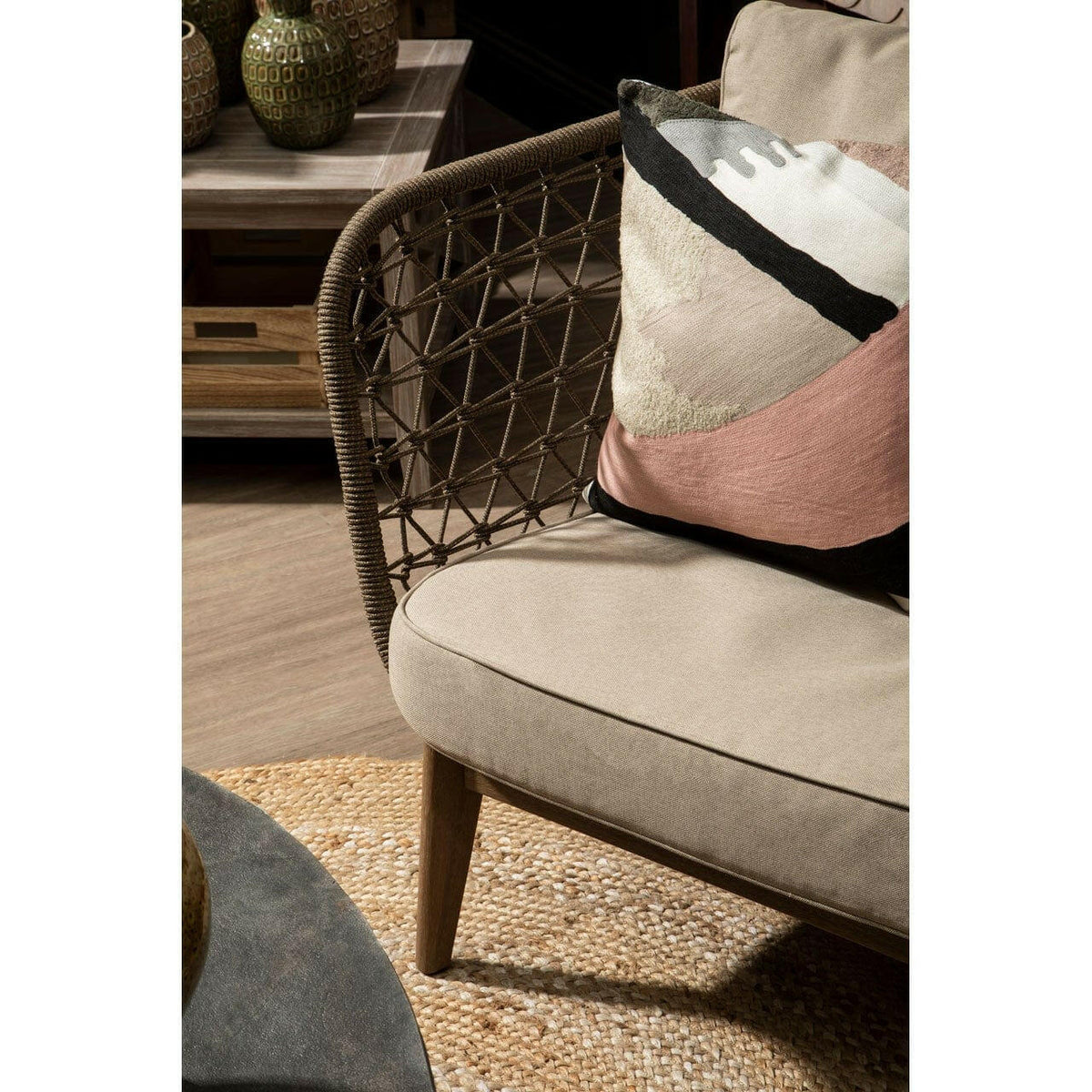 Bowie Ozella Pink Grey And Blue Cushion.