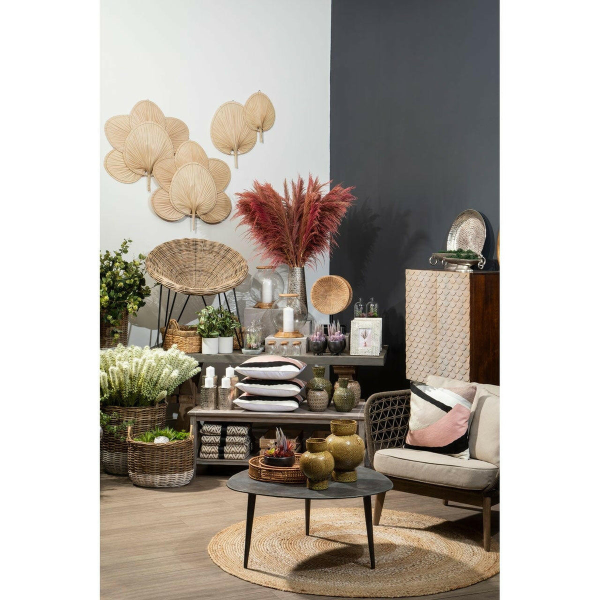 Bowie Ozella Pink Grey And Blue Cushion.