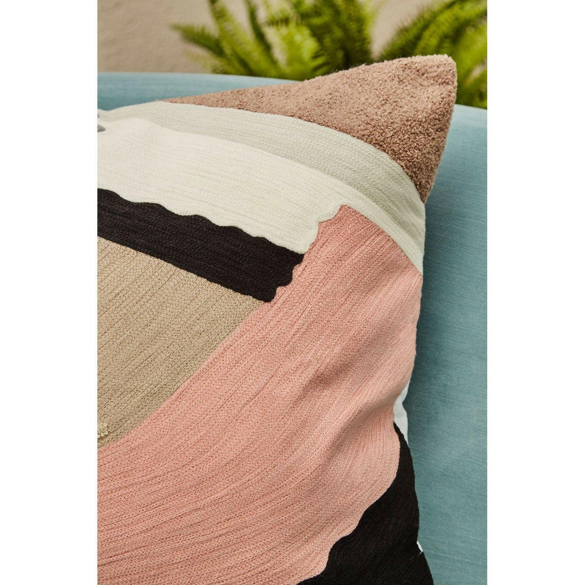 Bowie Ozella Pink Grey And Blue Cushion.