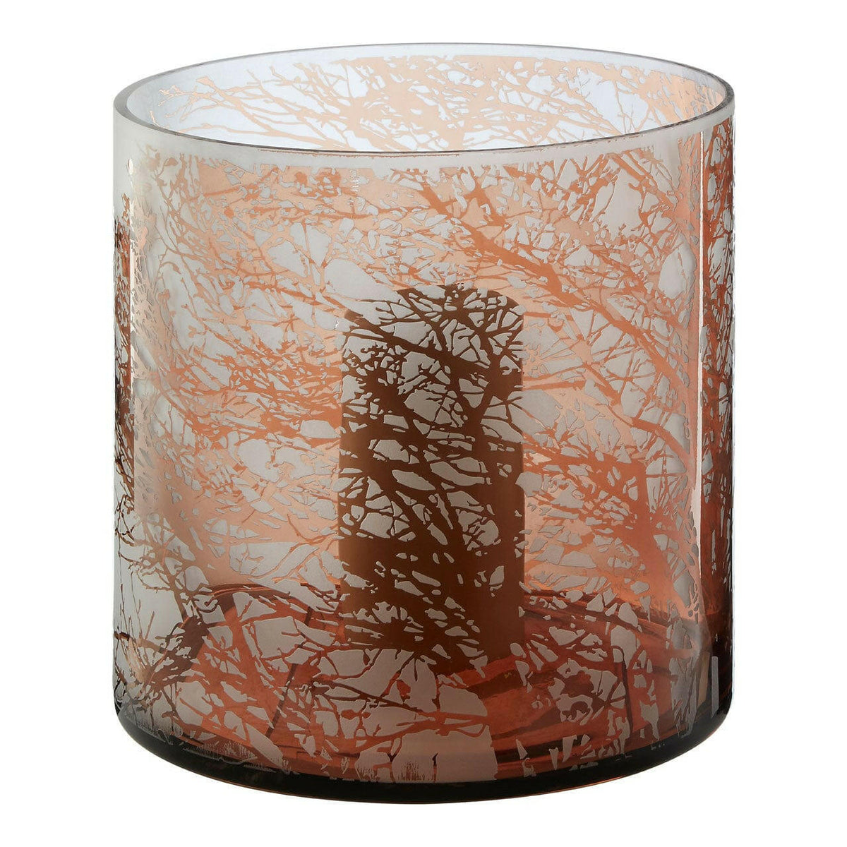 Branch Medium Glass Hurricane Candle Holder.