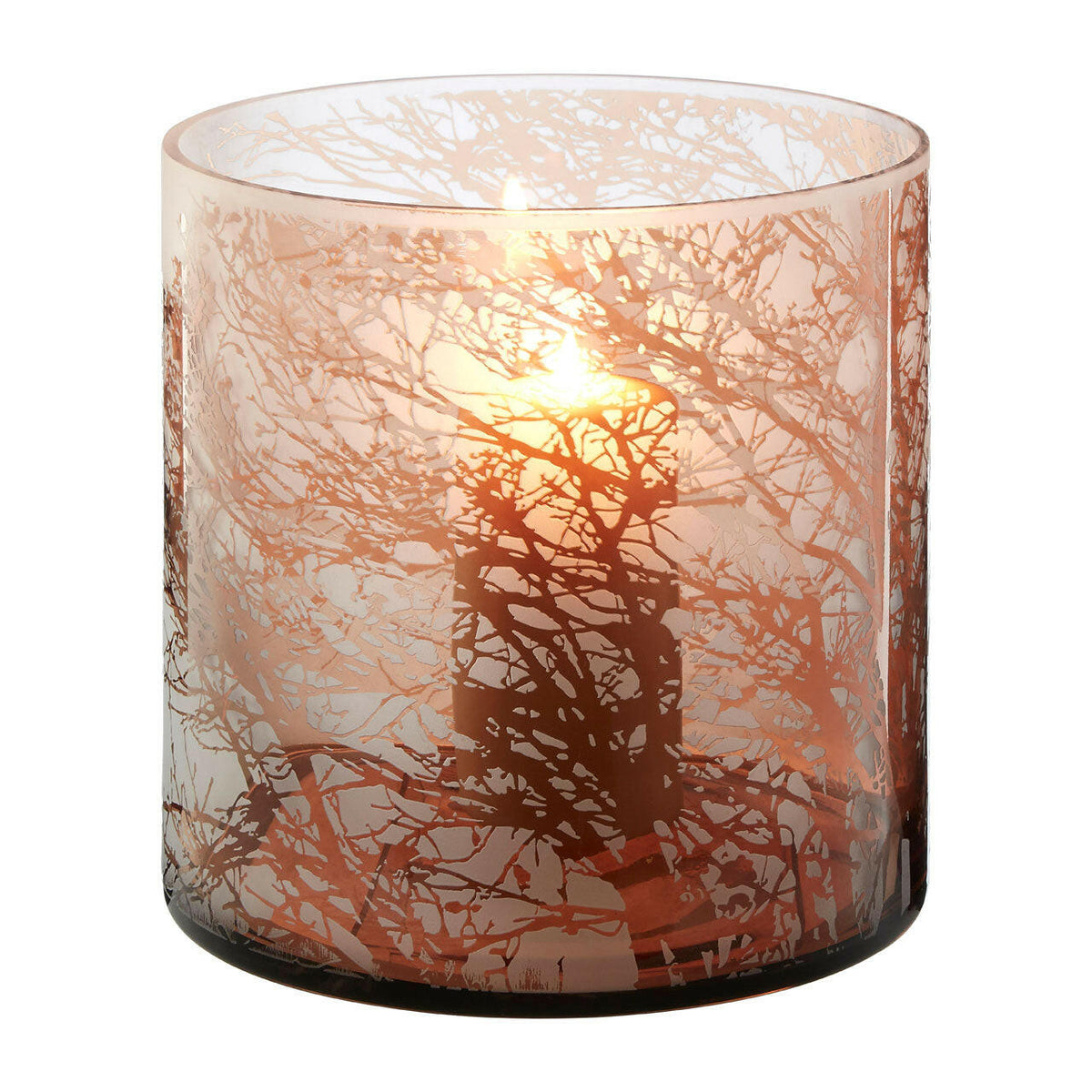Branch Medium Glass Hurricane Candle Holder.