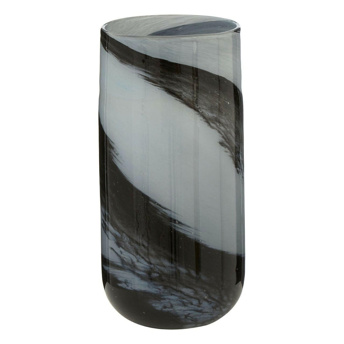 Carra Large Grey / Black Brushstroke Vase.