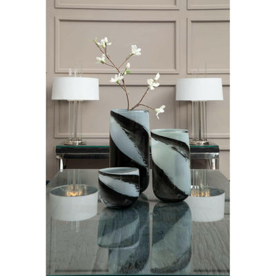 Hamilton Interiors Accessories Carra Small Grey / Black Brushstroke Vase House of Isabella UK