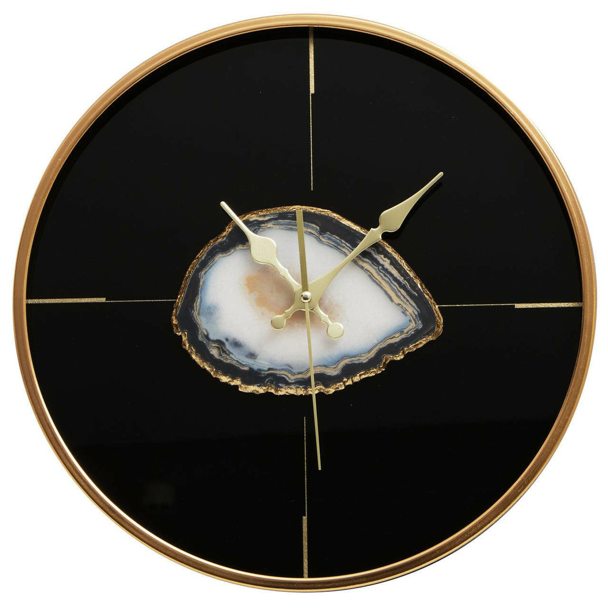 Celina Black And Gold Round Wall Clock.