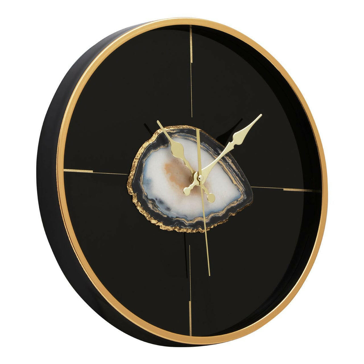 Celina Black And Gold Round Wall Clock.