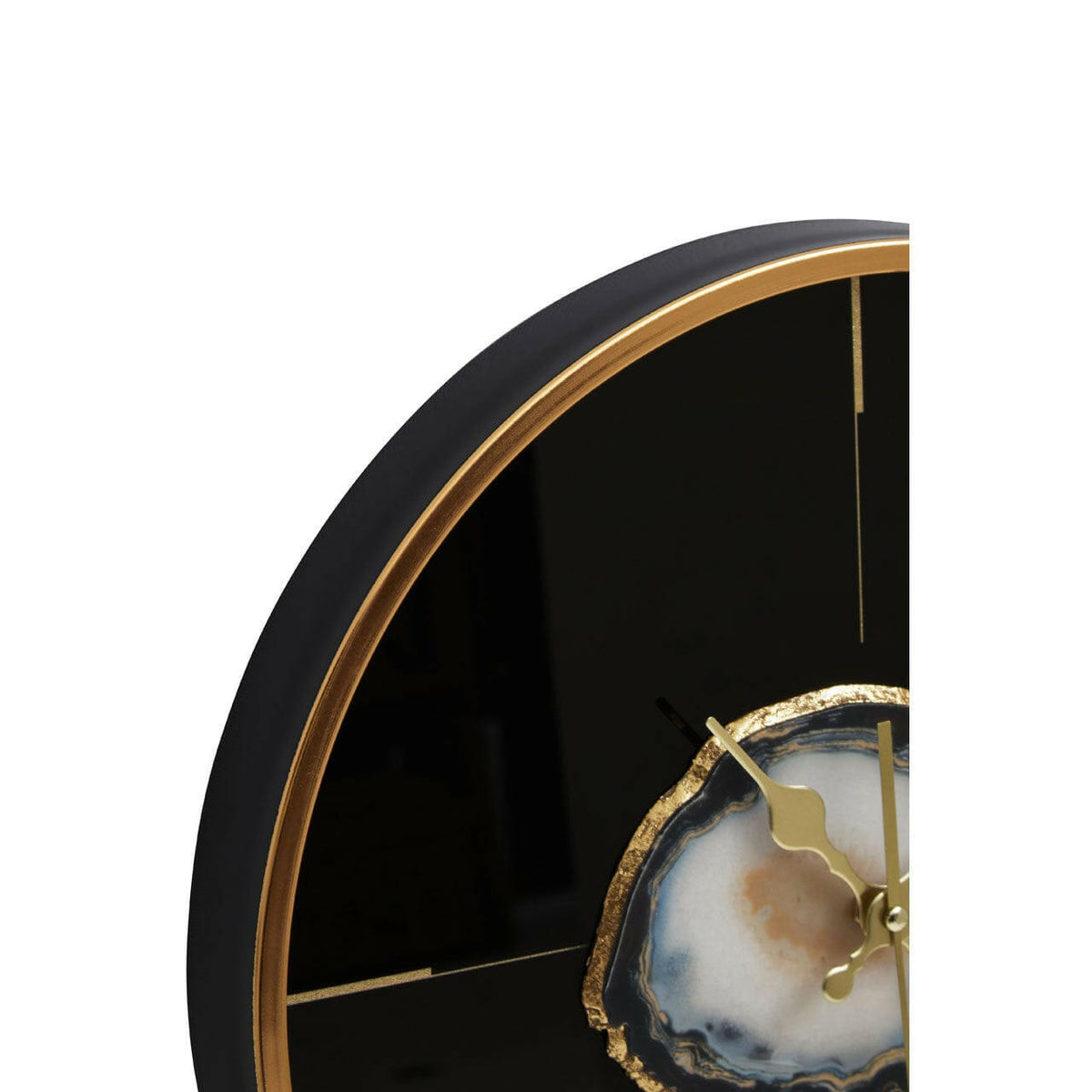 Celina Black And Gold Round Wall Clock.