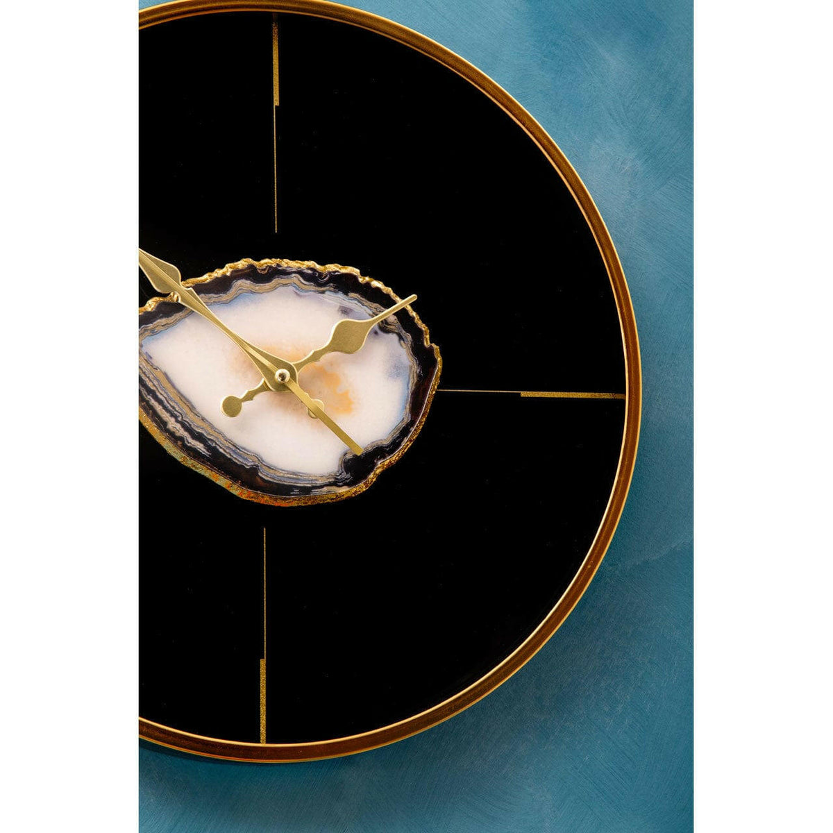 Celina Black And Gold Round Wall Clock.