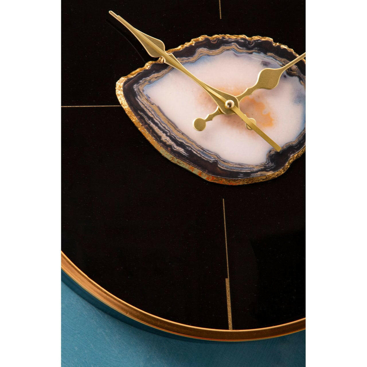 Celina Black And Gold Round Wall Clock.