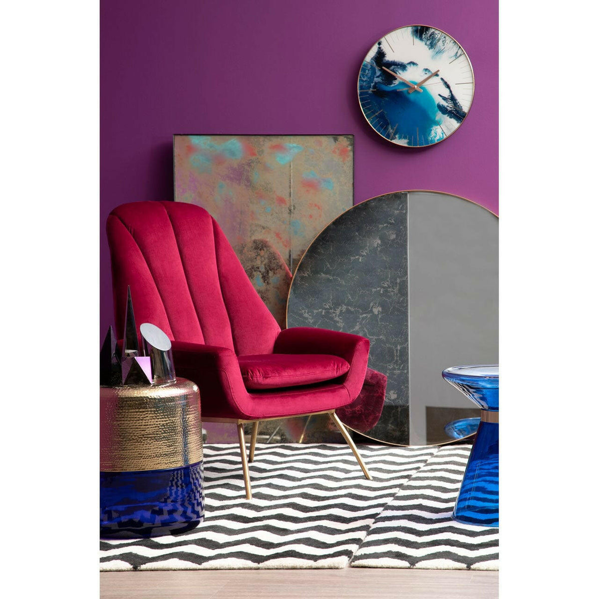 Celina Blue Abstract Wall Clock.