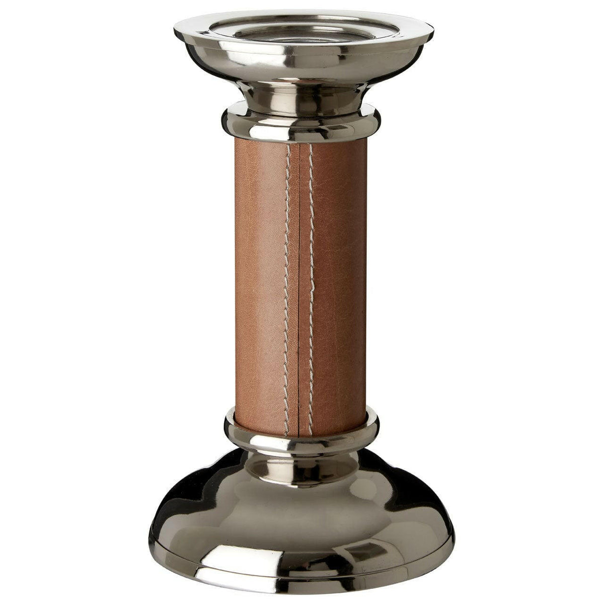Churchill Genuine Tan Leather Candle Holder.