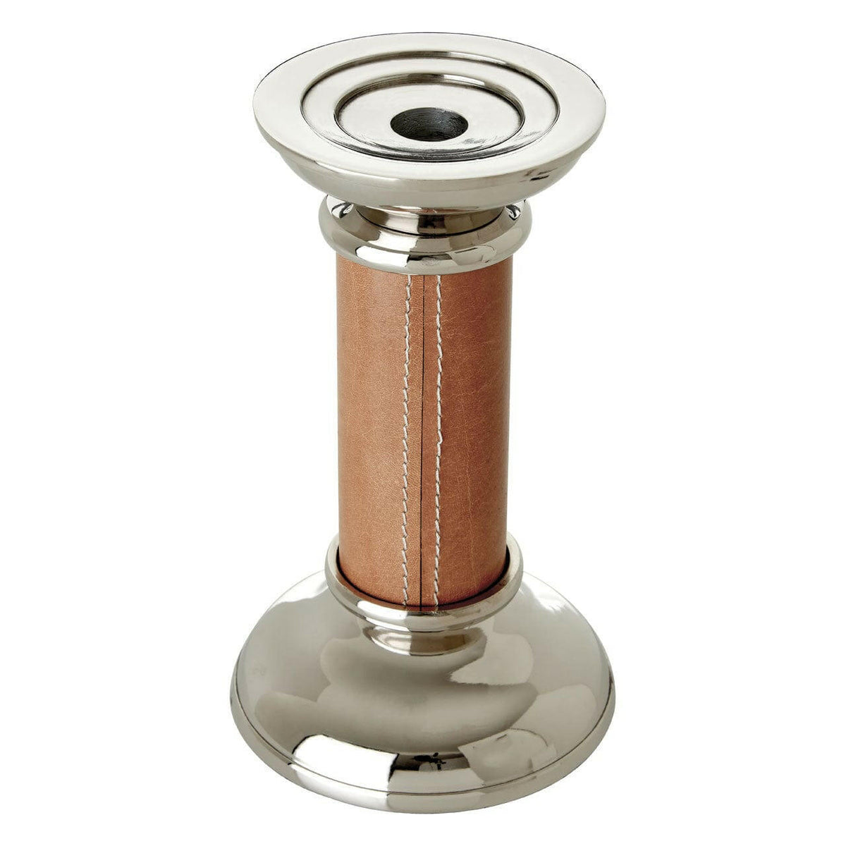 Churchill Genuine Tan Leather Candle Holder.