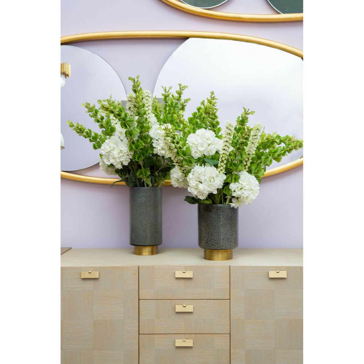 Cleo Small Grey And Gold Vase.