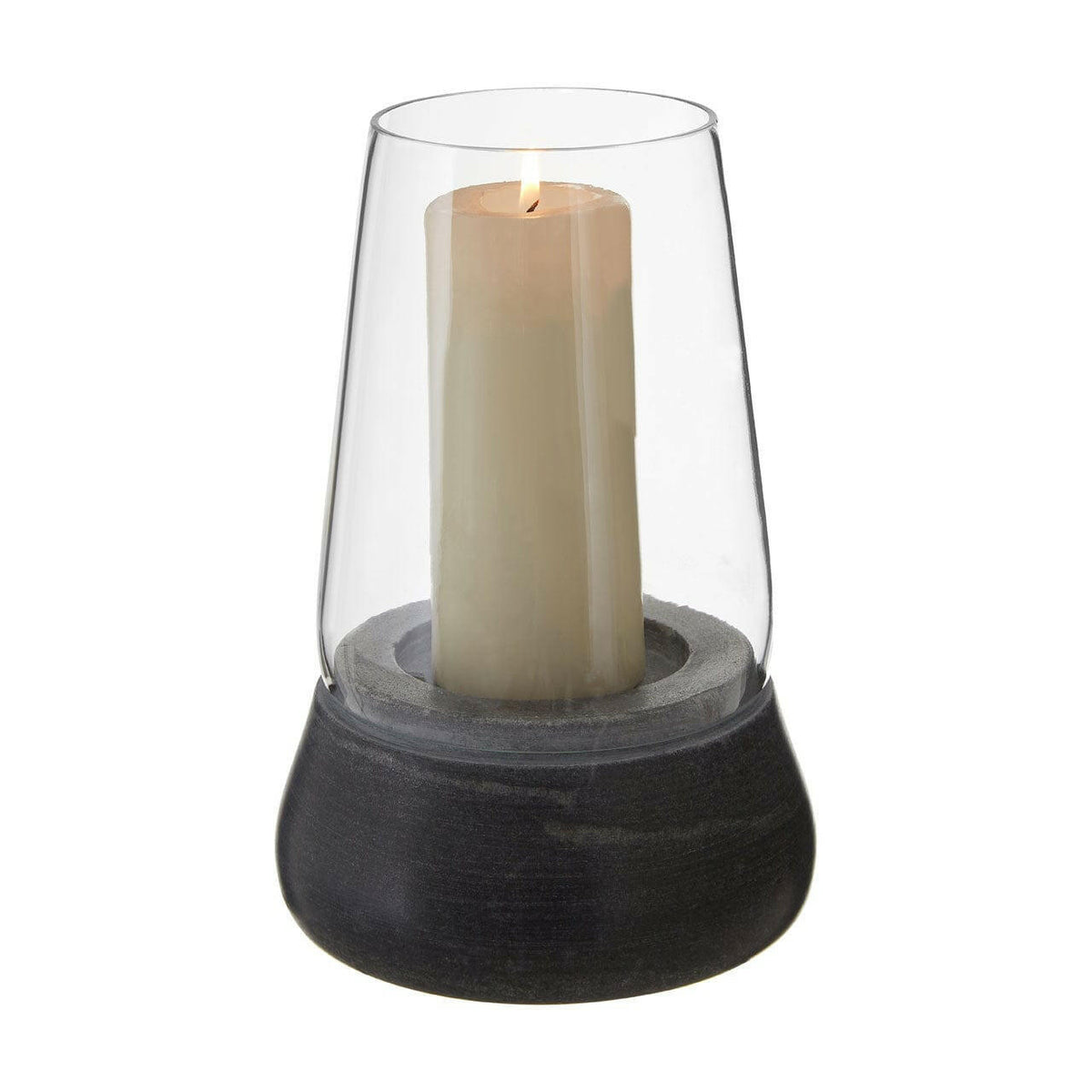 Complements Grey Marble/Glass Candle Holder.