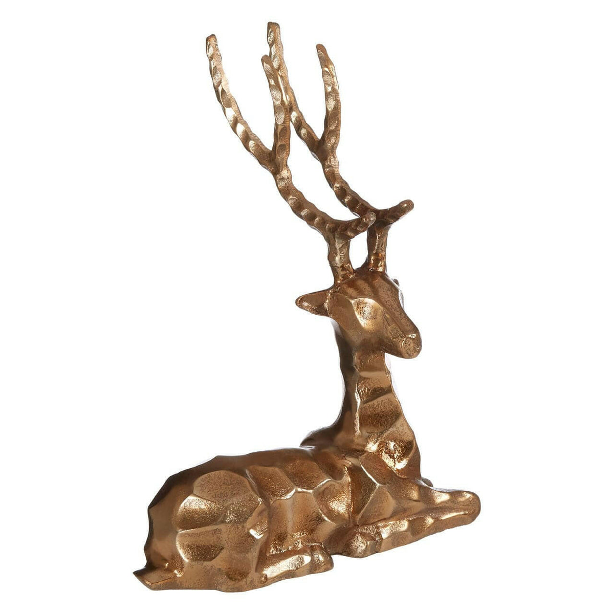 Decorative Gold Finish Sitting Stag.