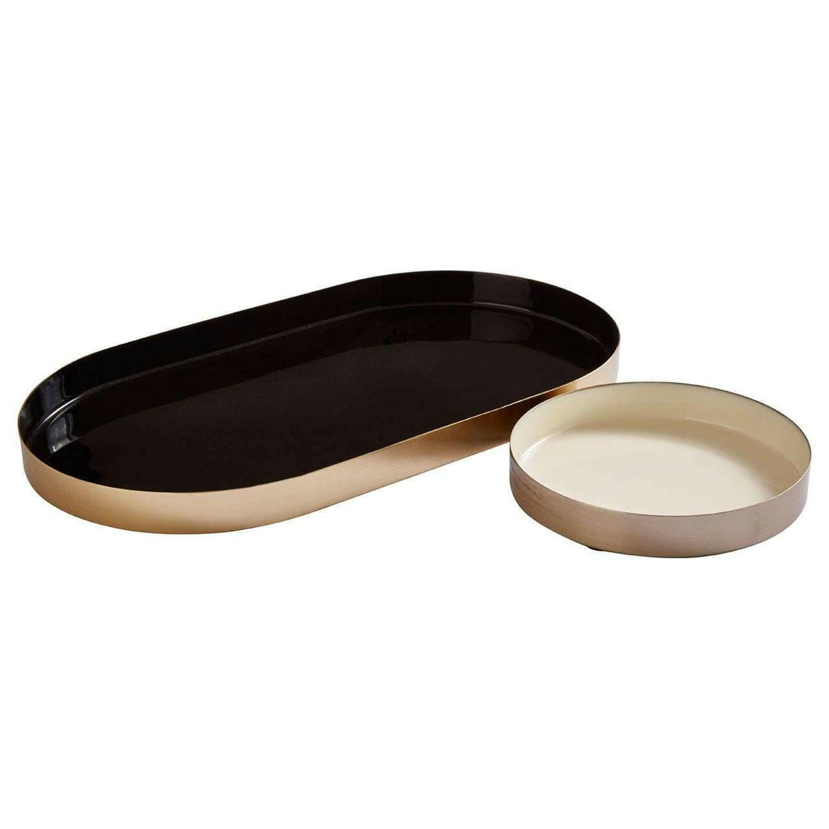 Elva Black and Gold & Cream and Gold Trays.