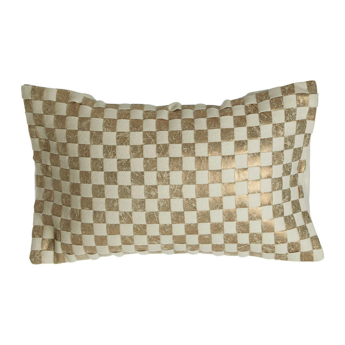 Fifty Five South Cream/Gold Check Cushion.