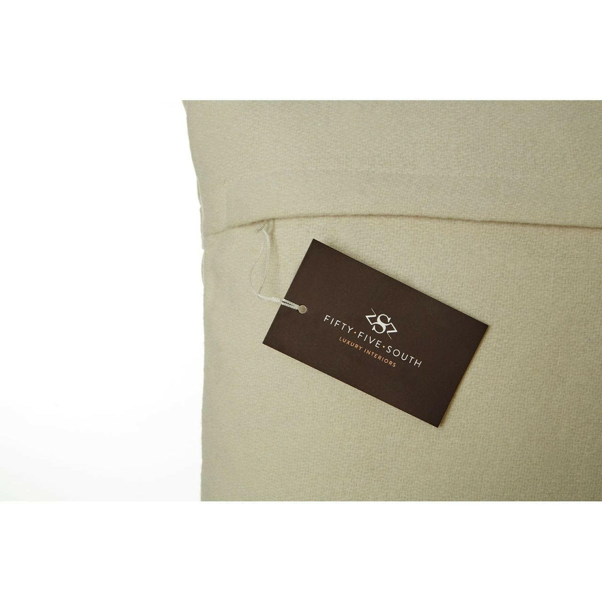 Fifty Five South Silver Check Square Cushion.