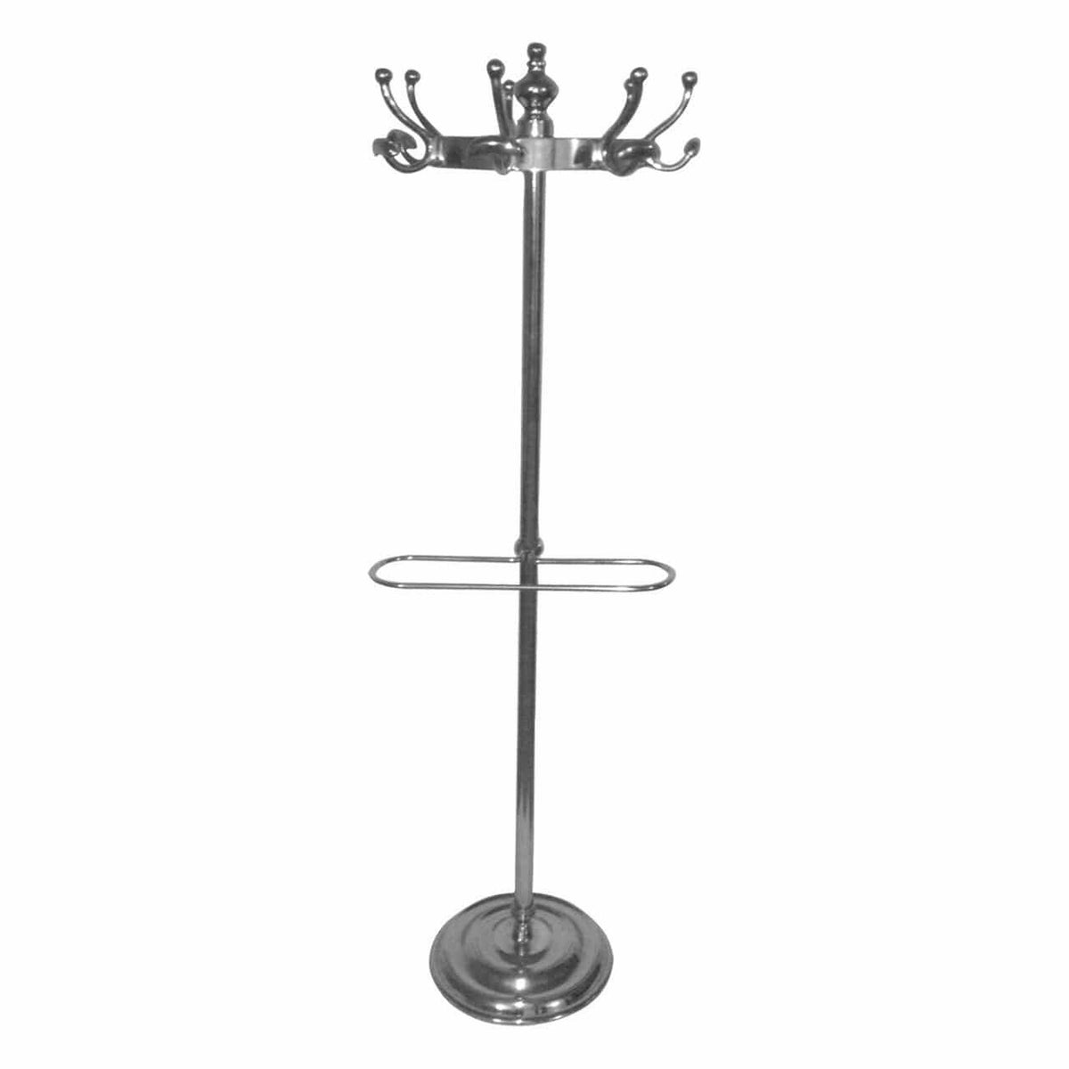 Floorstanding Polished Aluminium Coat Stand.