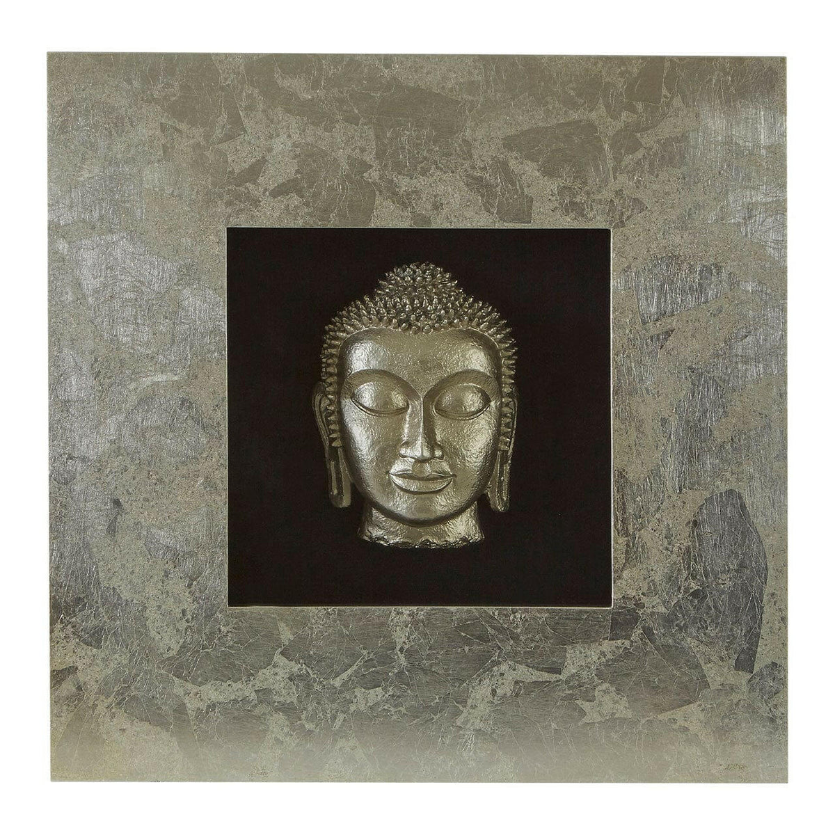 Framed Silver Buddha Wall Art.