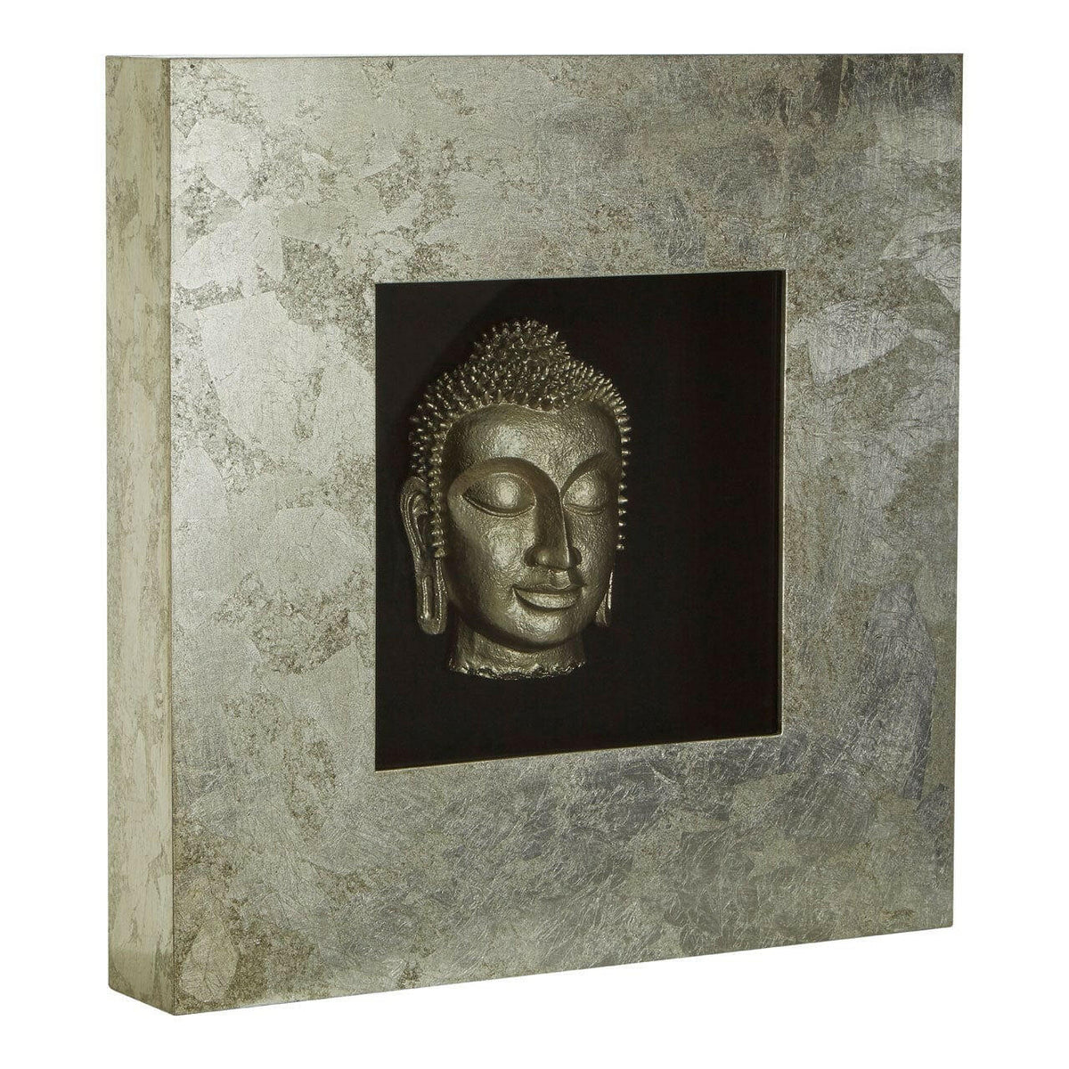 Framed Silver Buddha Wall Art.