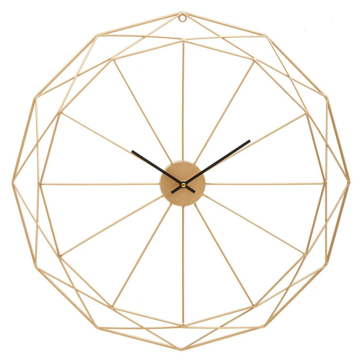 Genova Geometric Gold Metal Wall Clock.
