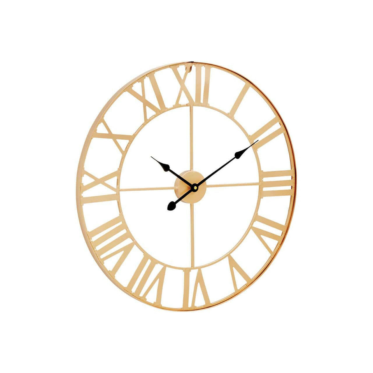 Genova Large Gold Metal Wall Clock.