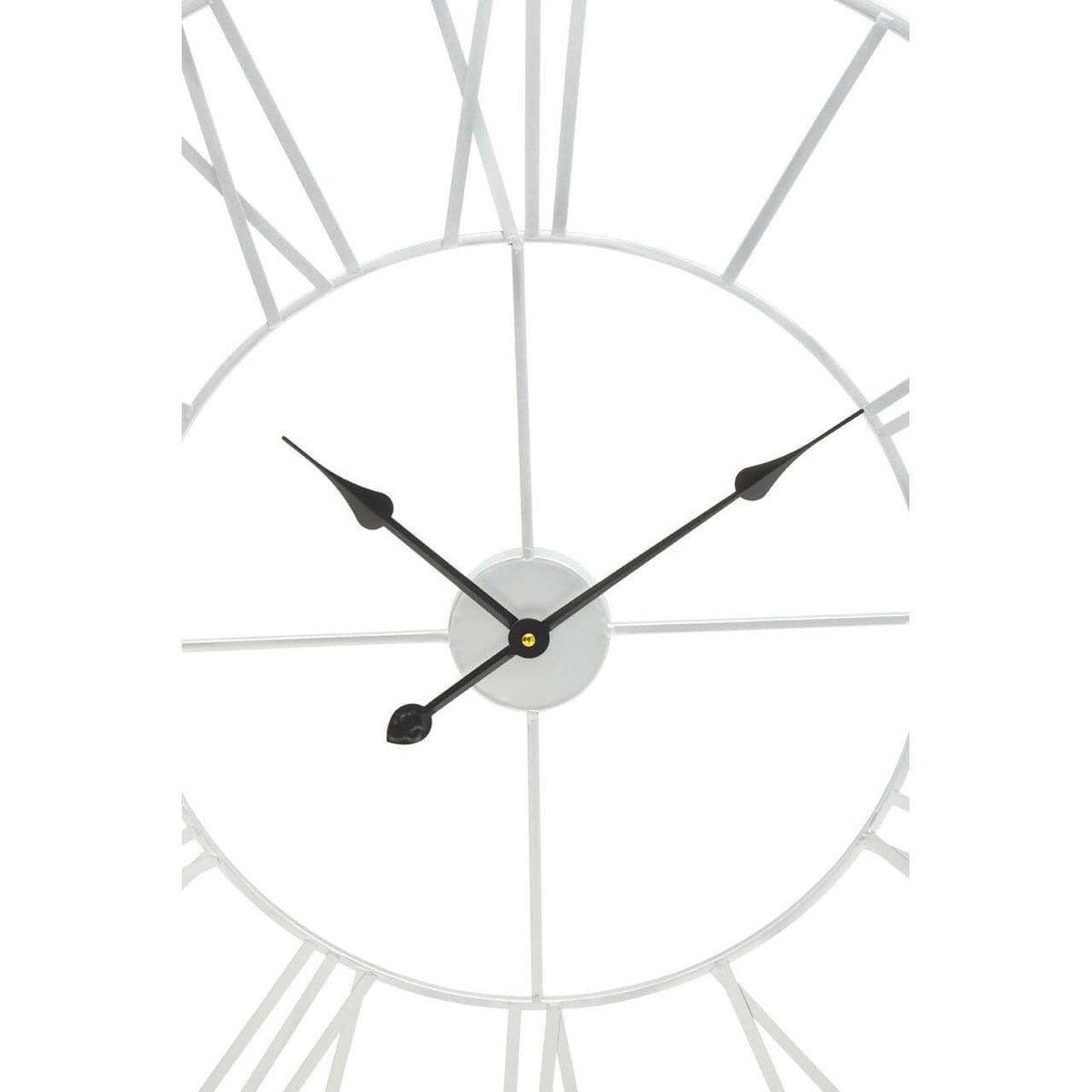 Genova Large Silver Metal Roman Numeral Wall Clock.