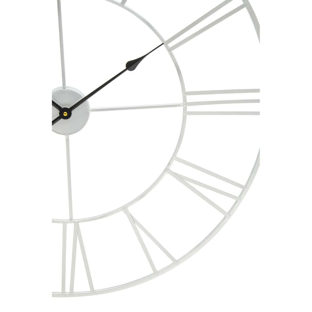 Genova Large Silver Metal Roman Numeral Wall Clock.