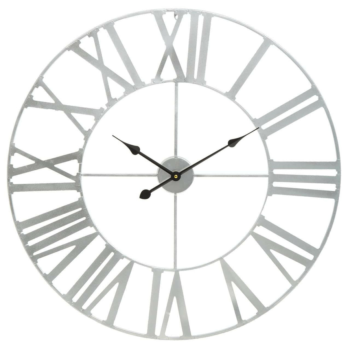Genova Silver Metal Wall Clock.
