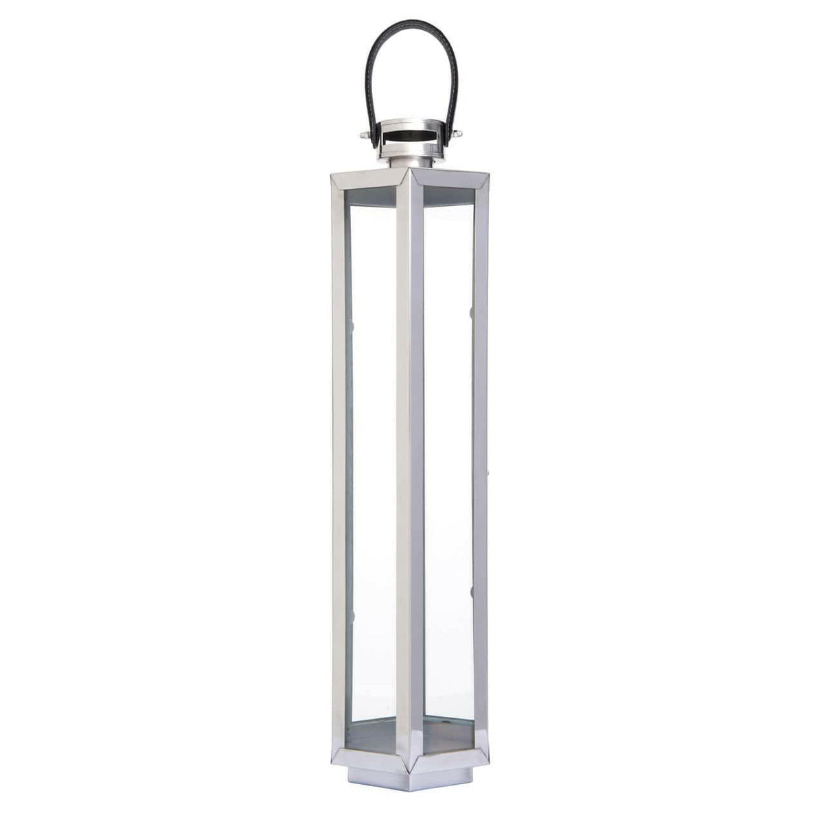 Herber Large Silver Finish Lantern.