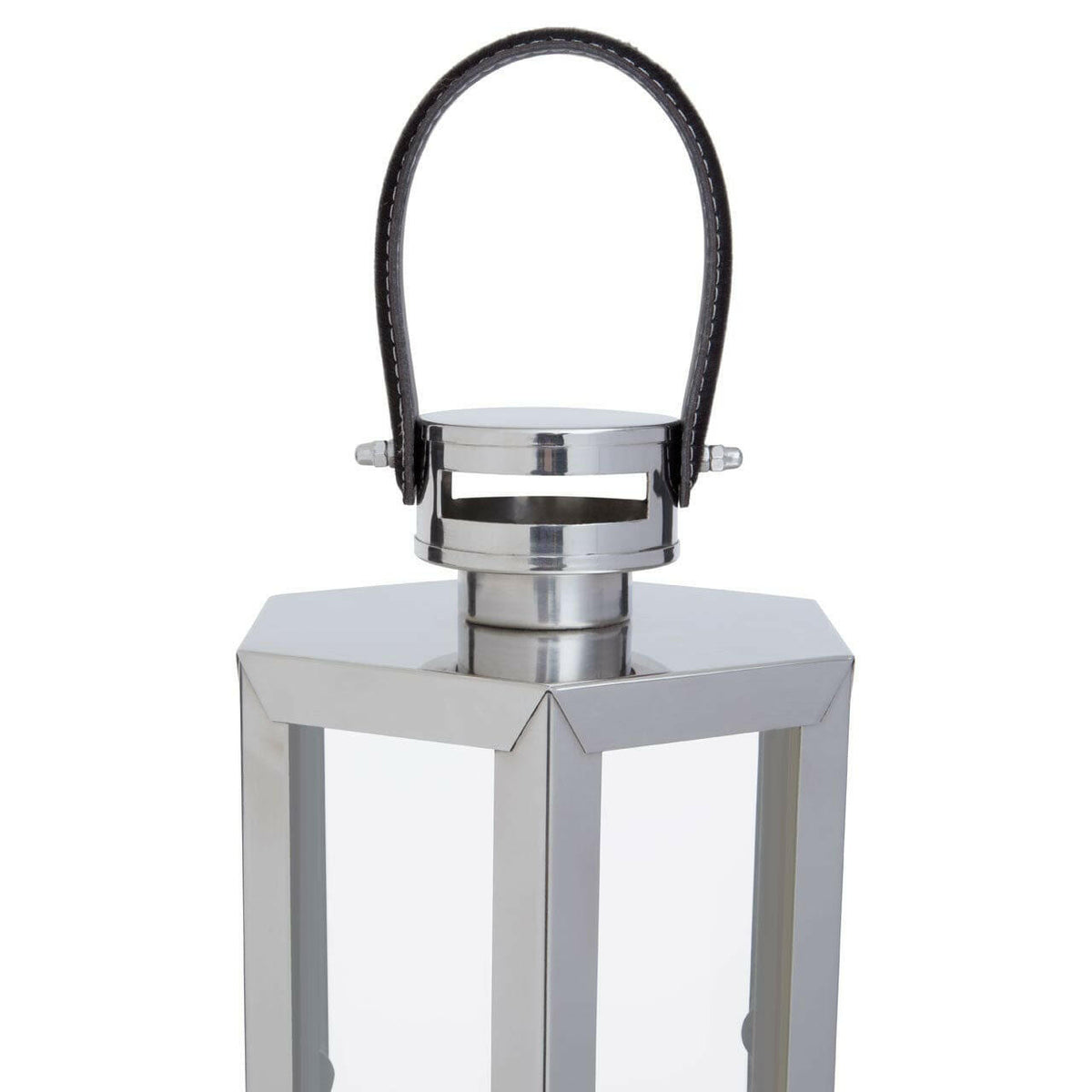 Herber Large Silver Finish Lantern.