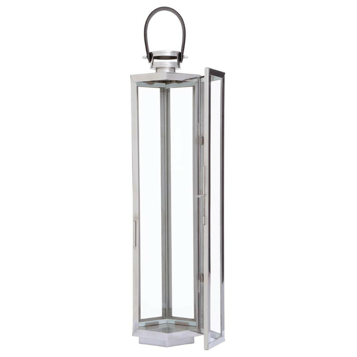 Herber Large Silver Finish Lantern.