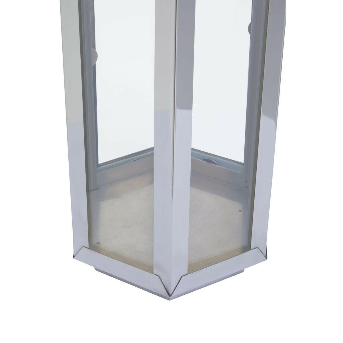 Herber Large Silver Finish Lantern.